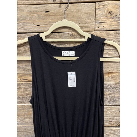 NWT 24/7 Maurices Women's Black‎ Maxi Dress Sleeveless Ruched Side Slit Size S - Picture 4 of 7